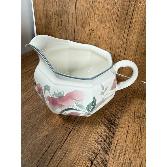 Mikasa "Silk Flowers" Creamer Pitcher Pink Flowers - Picture 5 of 6